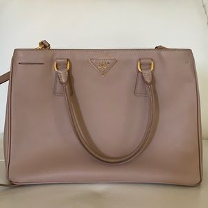 Prada Pomice Saffiano Lux Leather Large Tote Bag